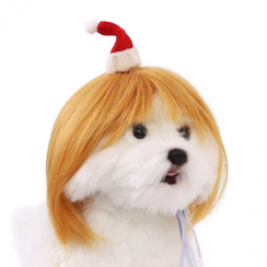 15 Pcs Dog Halloween Accessories Straight Wig