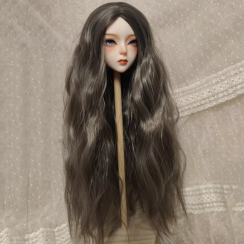 4 Packs Natural Brown Water Wave Synthetic Fibre Doll Wigs